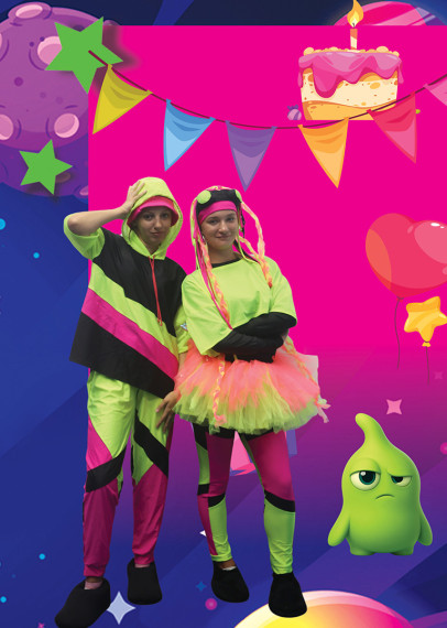 Неоновий зелений та Неоновий рожевий